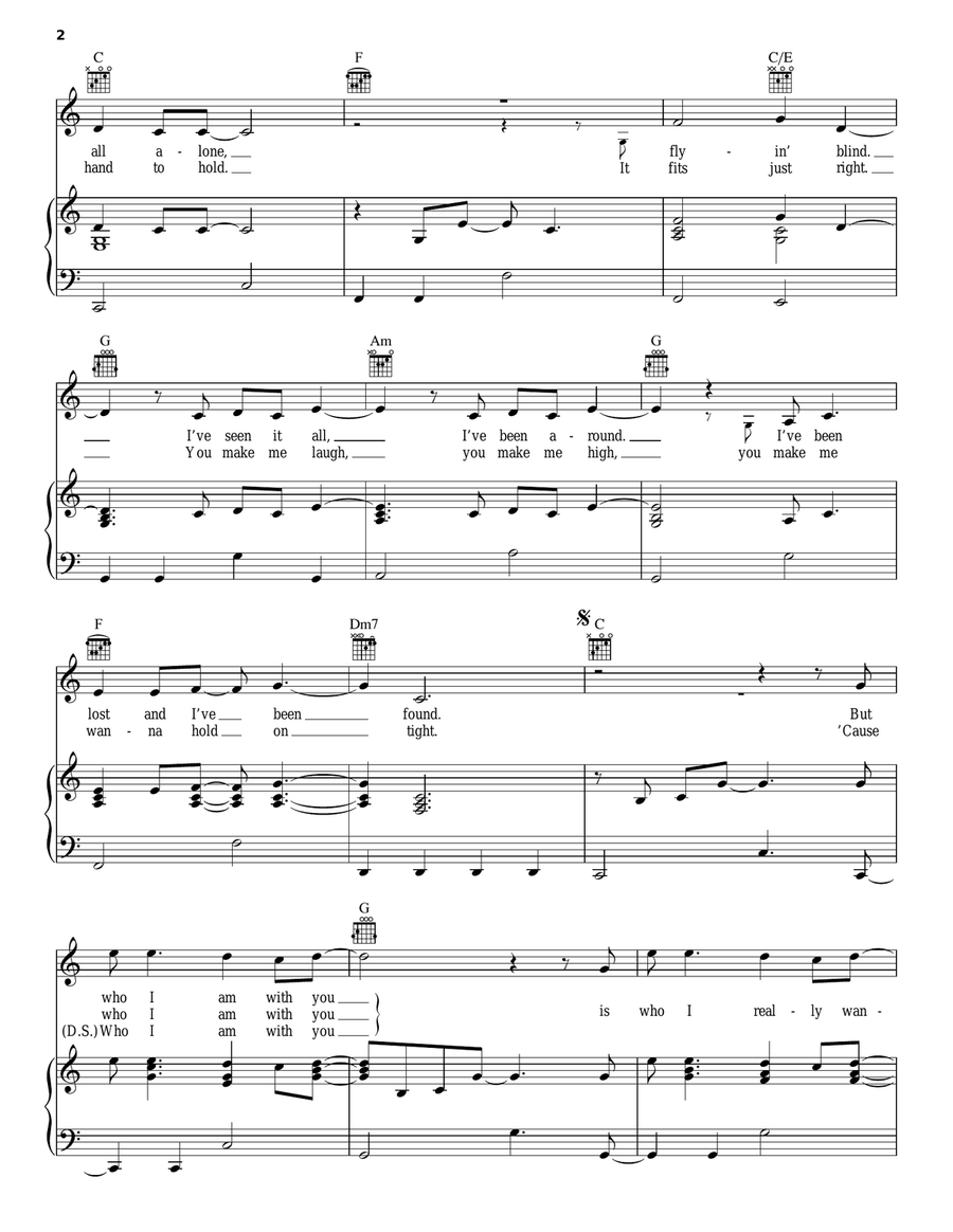 Who I Am With You Piano, Vocal, Guitar scores gallery preview page 2