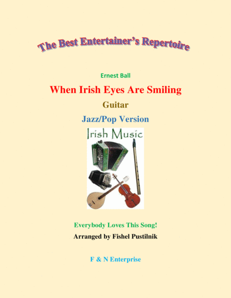"When Irish Eyes Are Smiling" for Guitar (with Background Track)-Jazz/Pop Version image number null