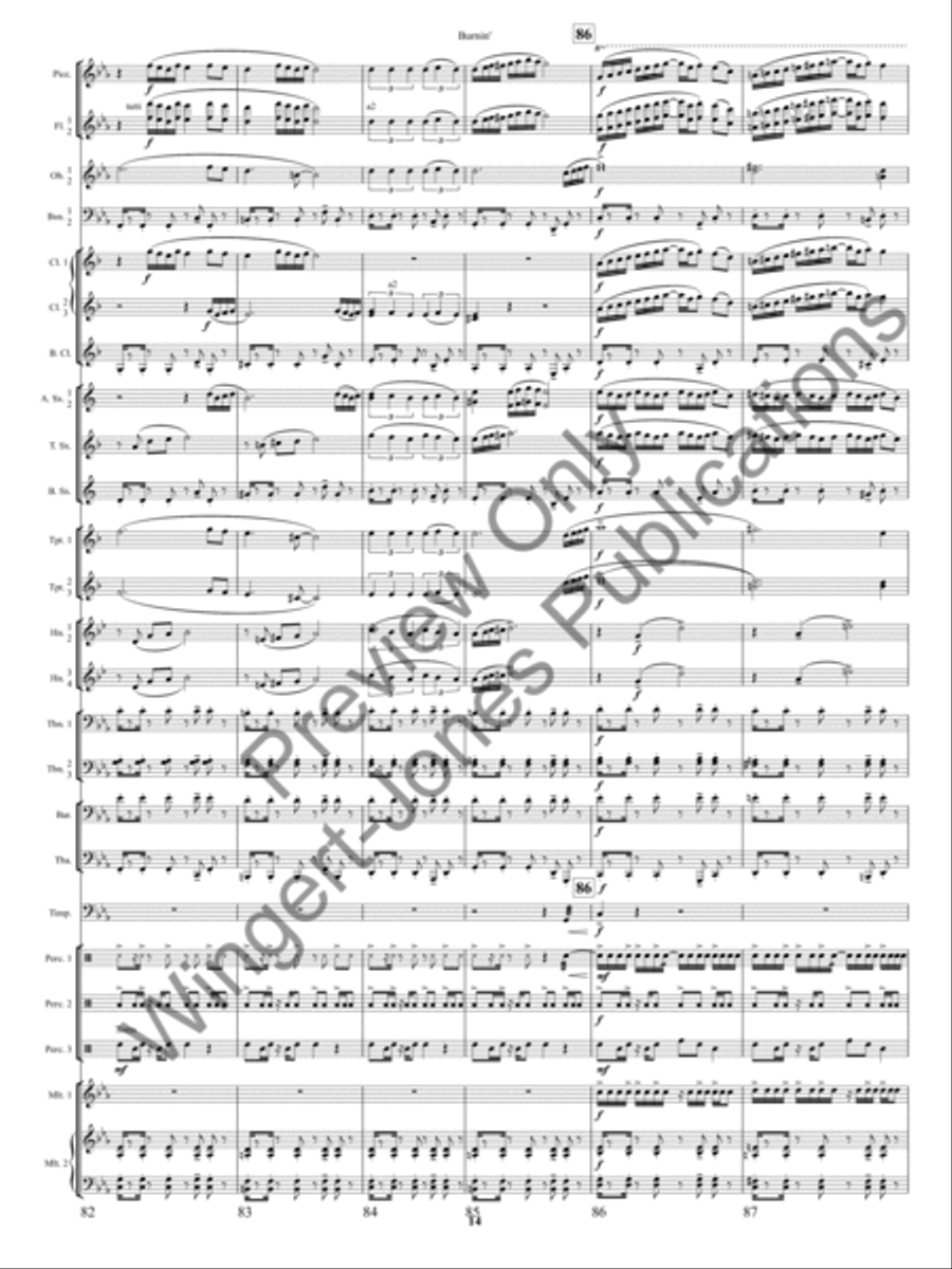 Burnin'! Concert Band scores gallery preview page 17