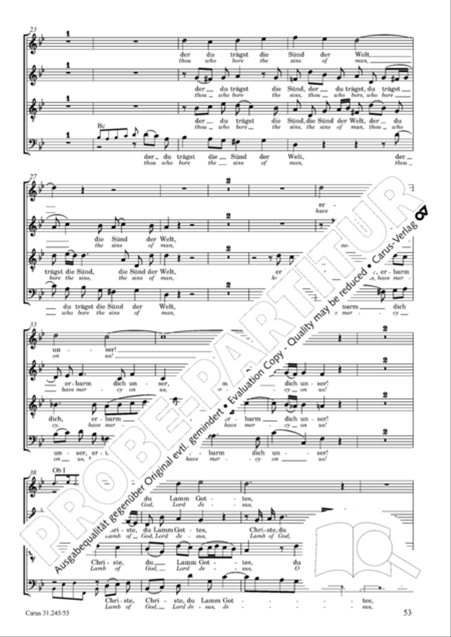 St. John Passion (Johannes-Passion) 4-Part scores gallery preview page 54