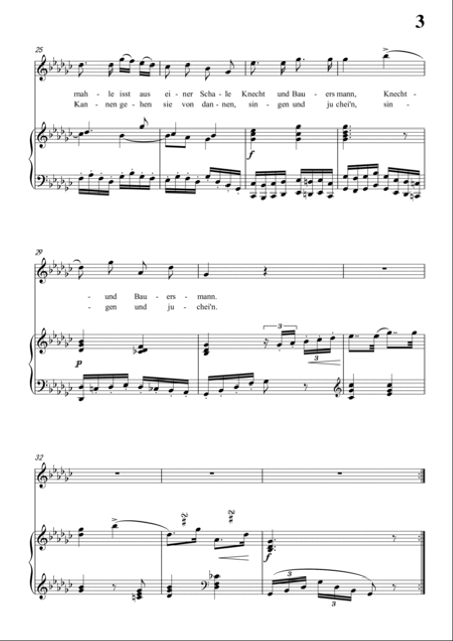Schubert-Erntelied in bG for Vocal and Piano Voice scores gallery preview page 4