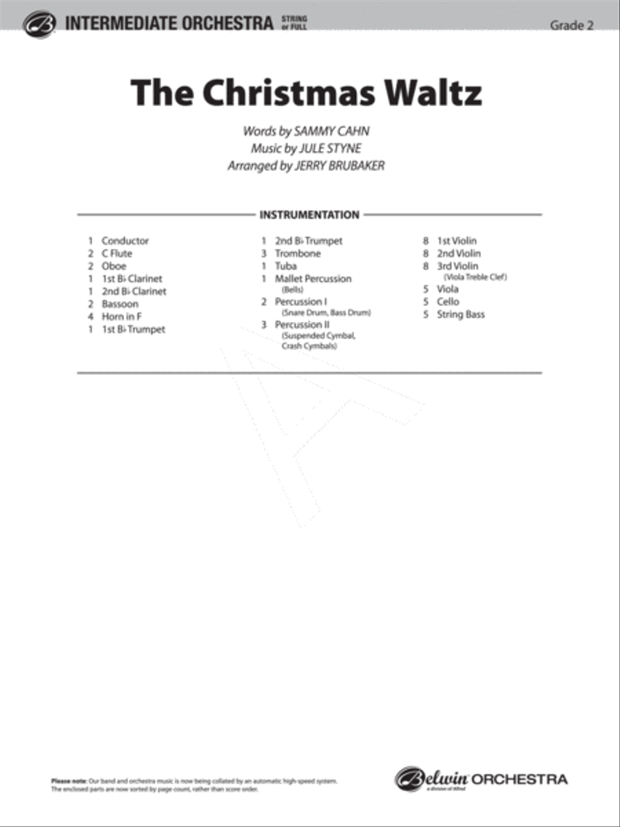 The Christmas Waltz: Score Full Orchestra scores gallery preview page 1