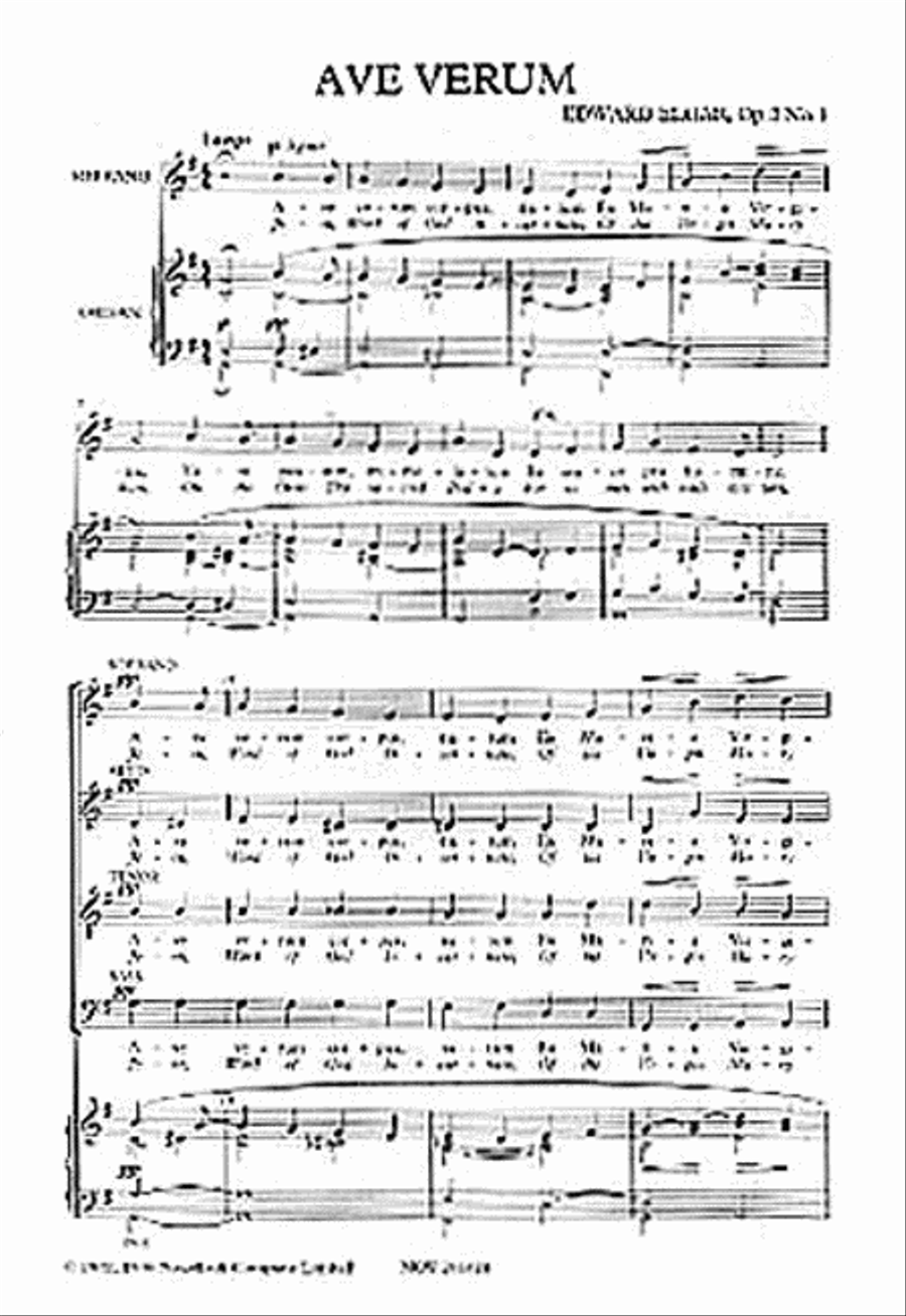 Ave Verum – Op. 2, No. 1 4-Part scores gallery preview page 1