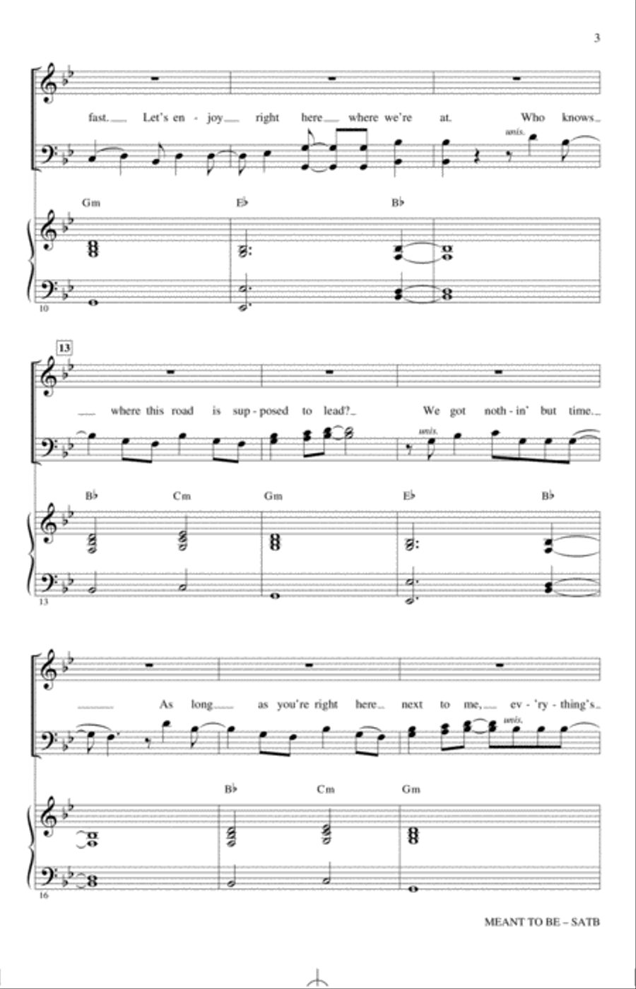 Meant To Be (feat. Florida Georgia Line) (arr. Mac Huff) 4-Part scores gallery preview page 2