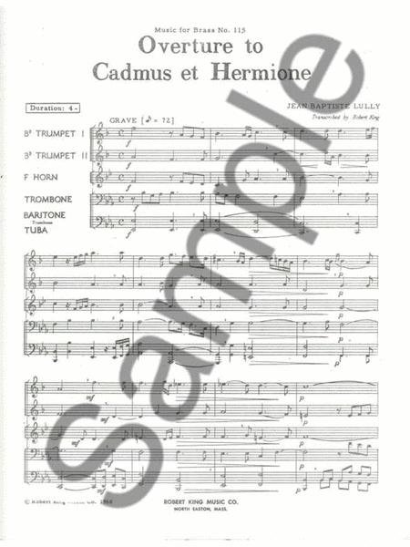 Overture to Cadmus and Hermione