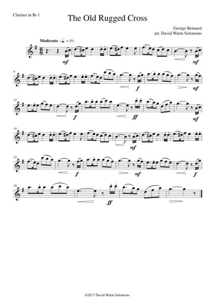 The Old Rugged Cross (original version) Clarinet Quartet image number null