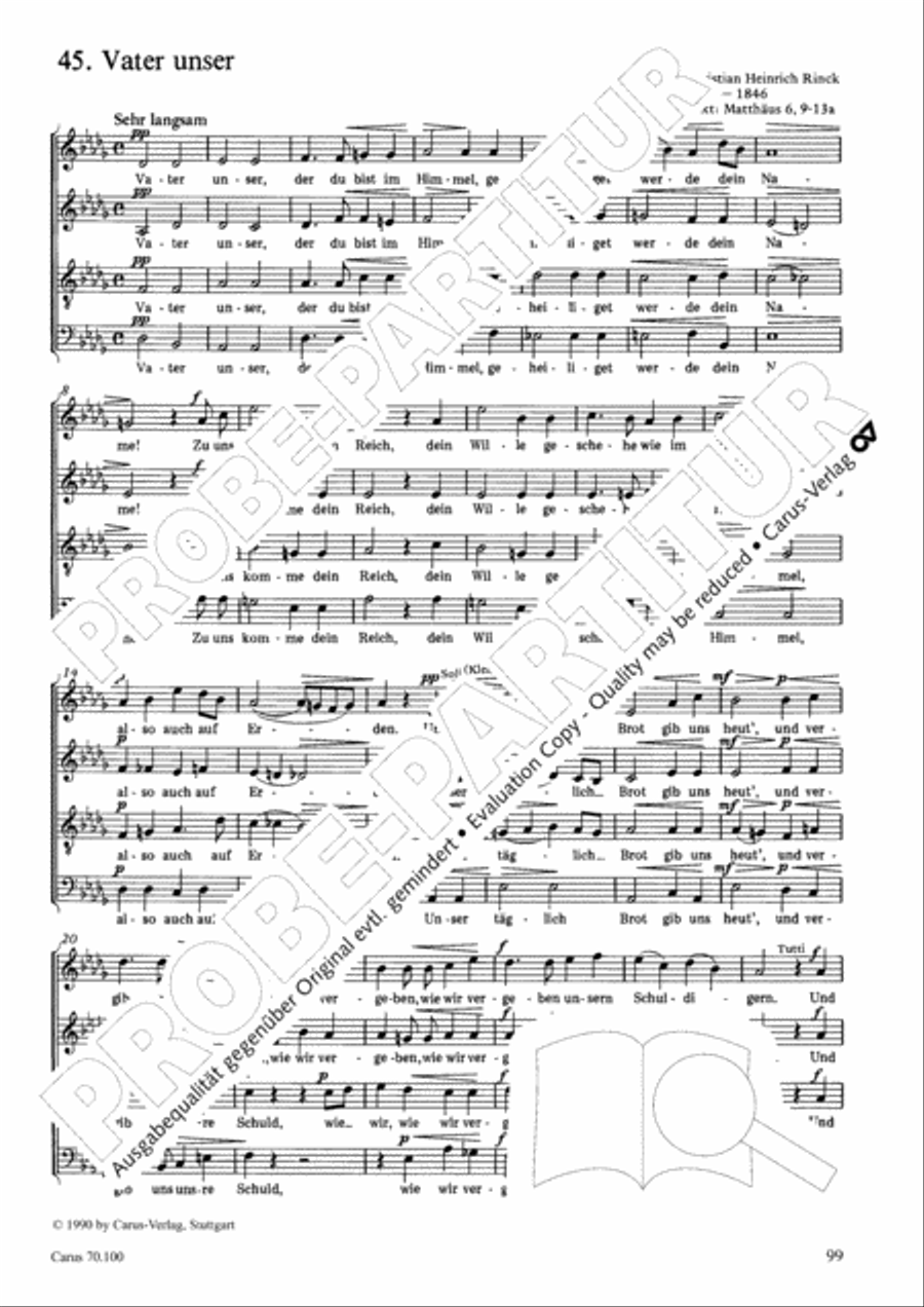 Geistliches Chorbuch der Romantik Choir scores gallery preview page 100