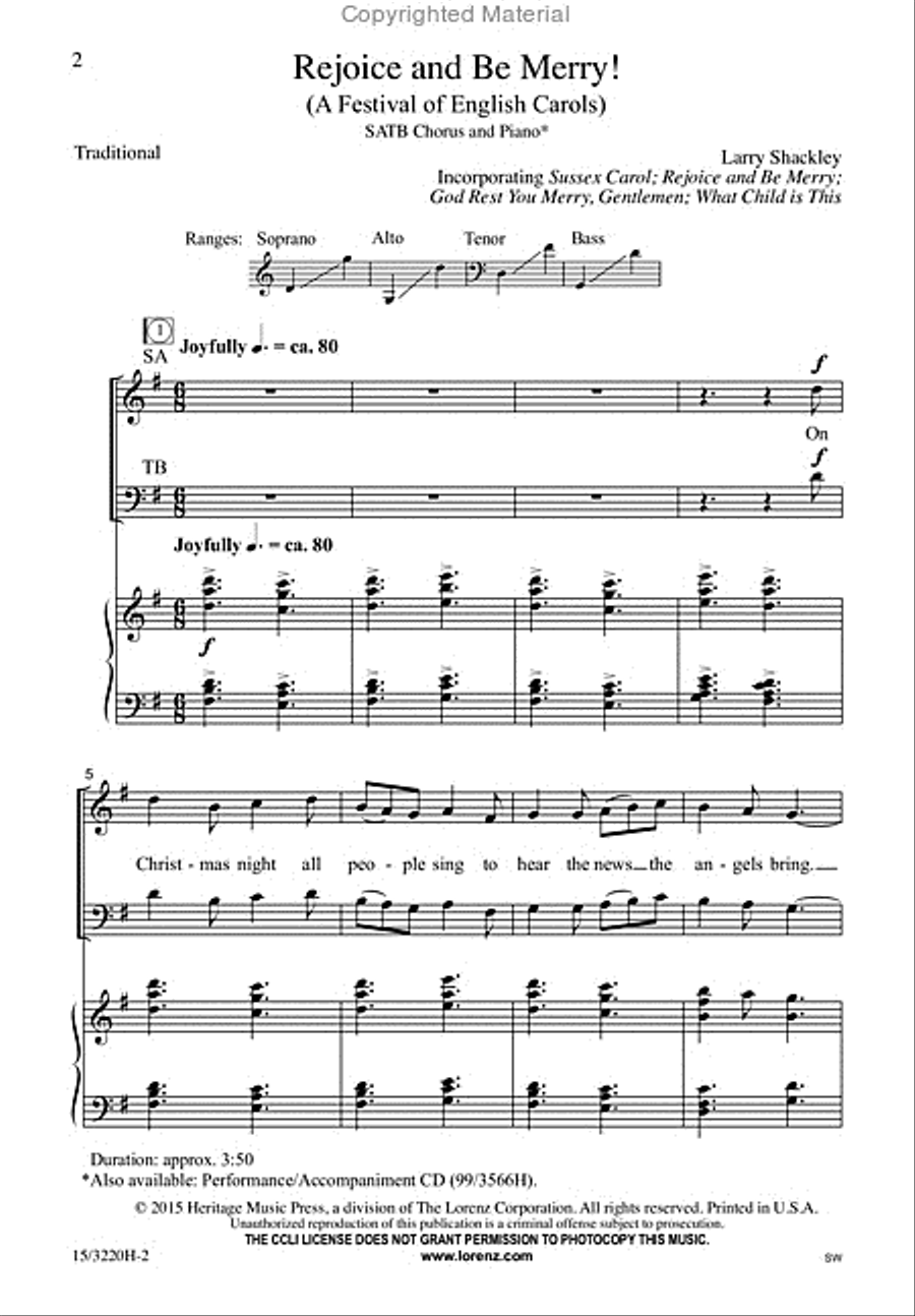 Rejoice and Be Merry! 4-Part scores gallery preview page 2