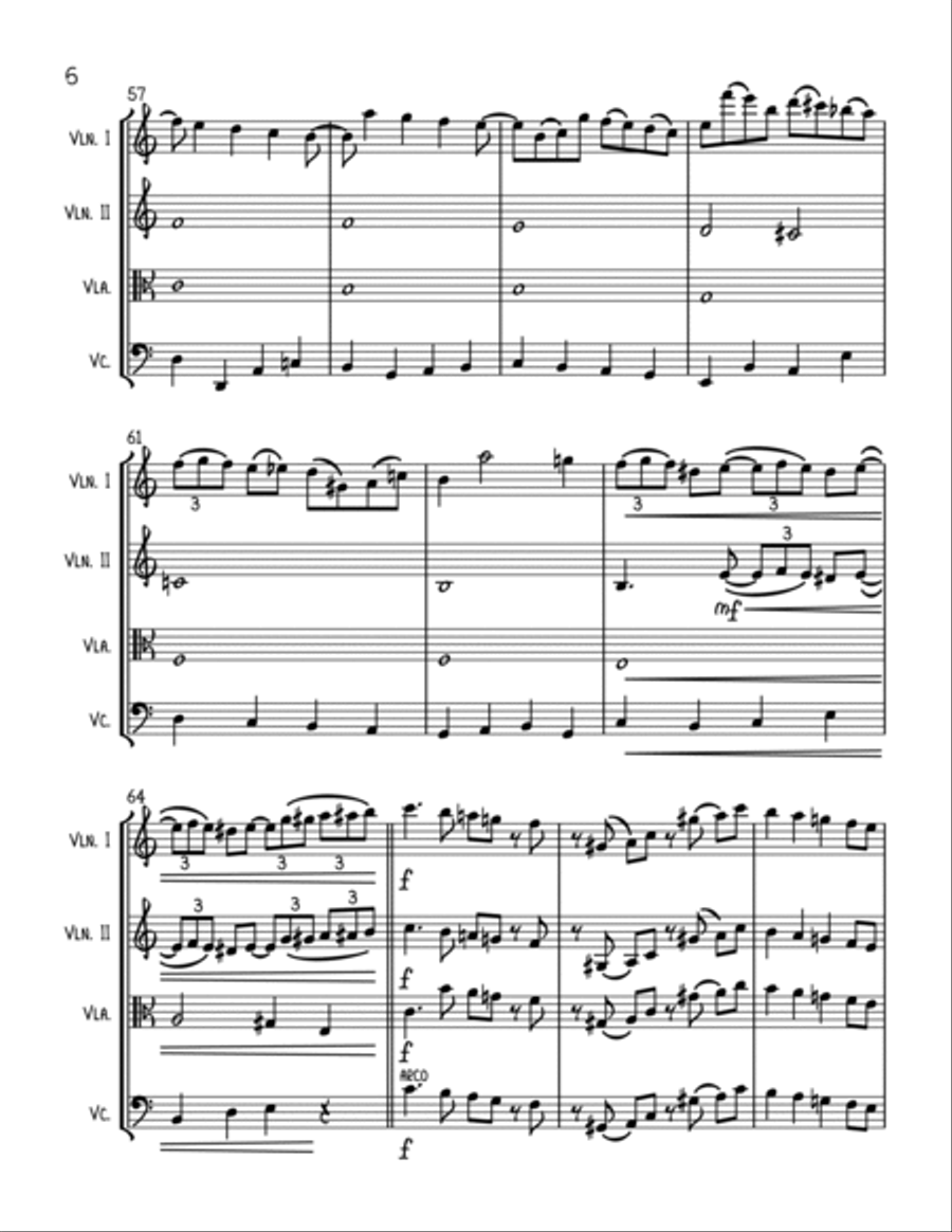Fly Me To The Moon (in Other Words) String Quartet scores gallery preview page 6