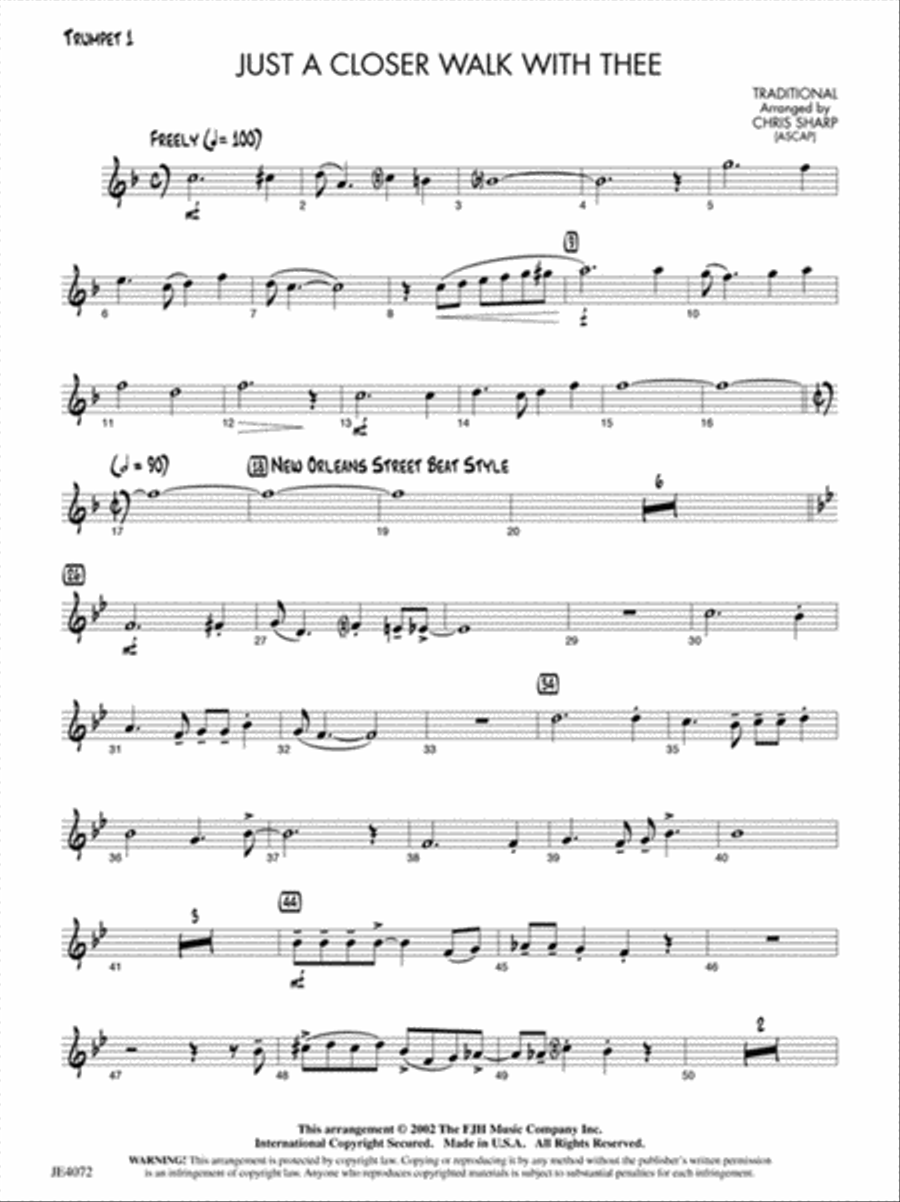 Just a Closer Walk with Thee Jazz Ensemble scores gallery preview page 1