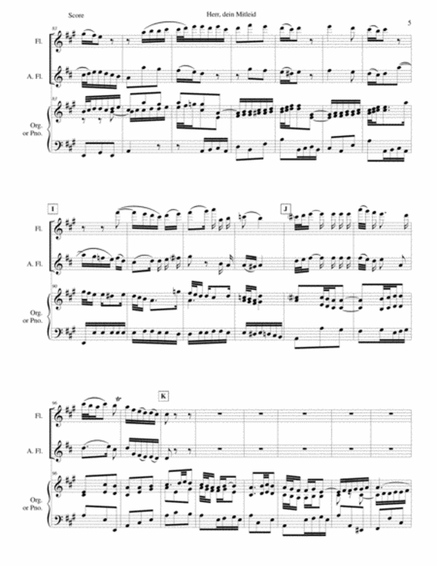 Herr dein Mitleid from the Christmas Oratorio - Weihnachtsoratorium flute, alto flute, keyboard image number null