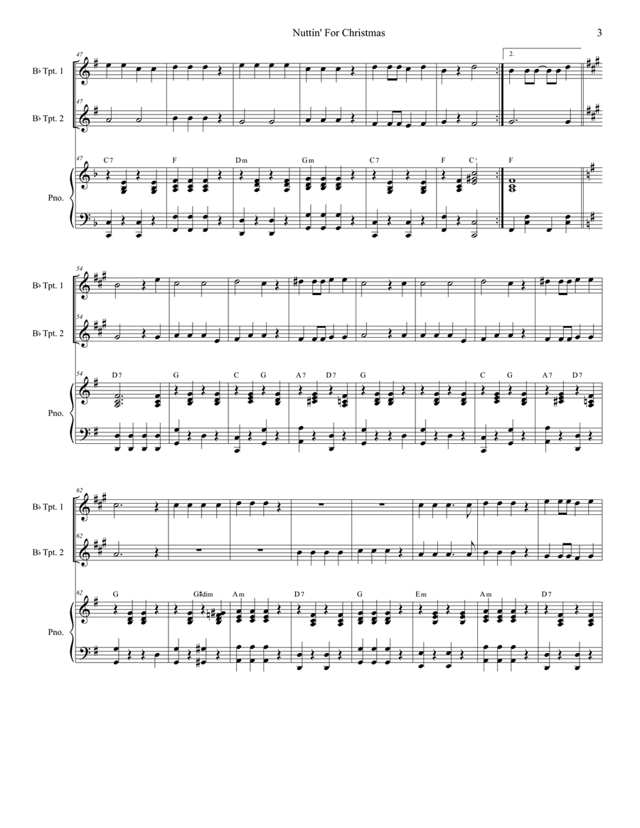 Nuttin' For Christmas Nuttin' For Christmas Trumpet Duet scores gallery preview page 3