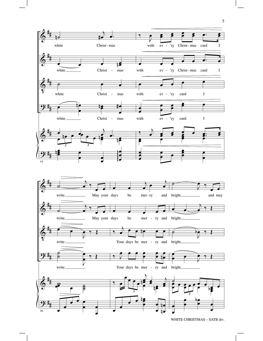White Christmas (from Holiday Inn) (arr. Molly Ijames) 4-Part scores gallery preview page 4