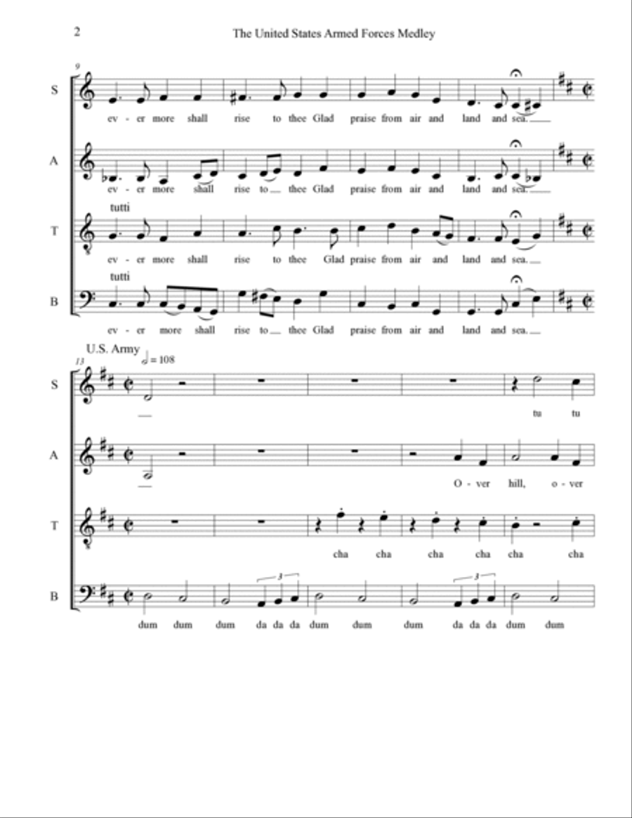 The United States Armed Forces Medley 4-Part scores gallery preview page 2