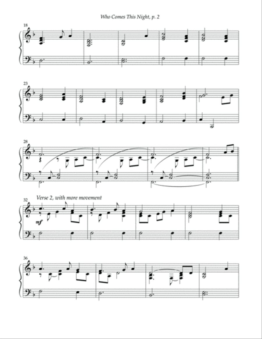 Who Comes This Night Piano Solo scores gallery preview page 3