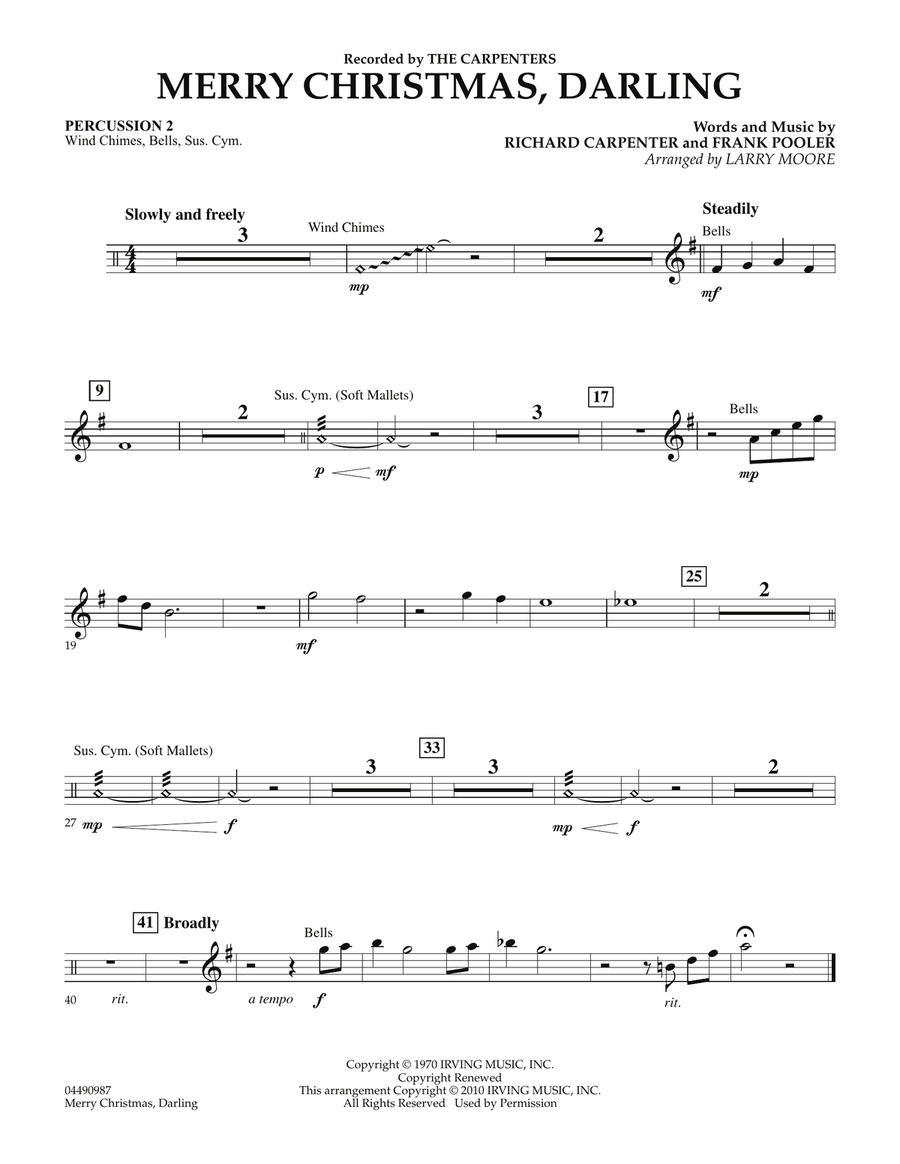 Merry Christmas, Darling - Percussion 2 Orchestra scores gallery preview page 1