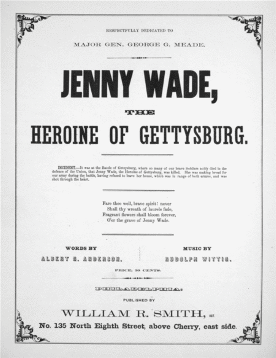 Jenny Wade, the Heroine of Gettysburg Voice scores gallery preview page 1