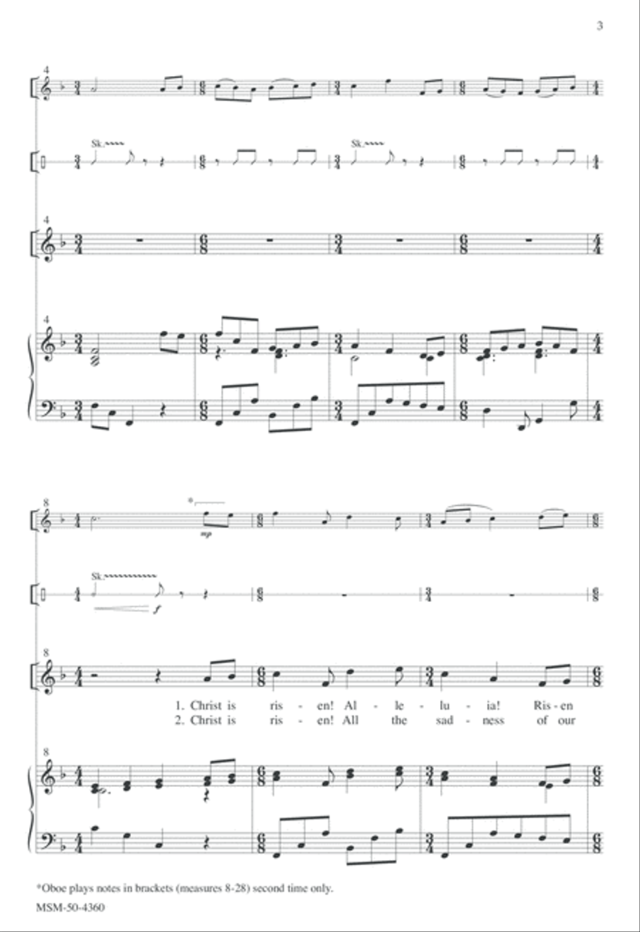 Christ Is Risen! Alleluia! Unison Choir scores gallery preview page 3