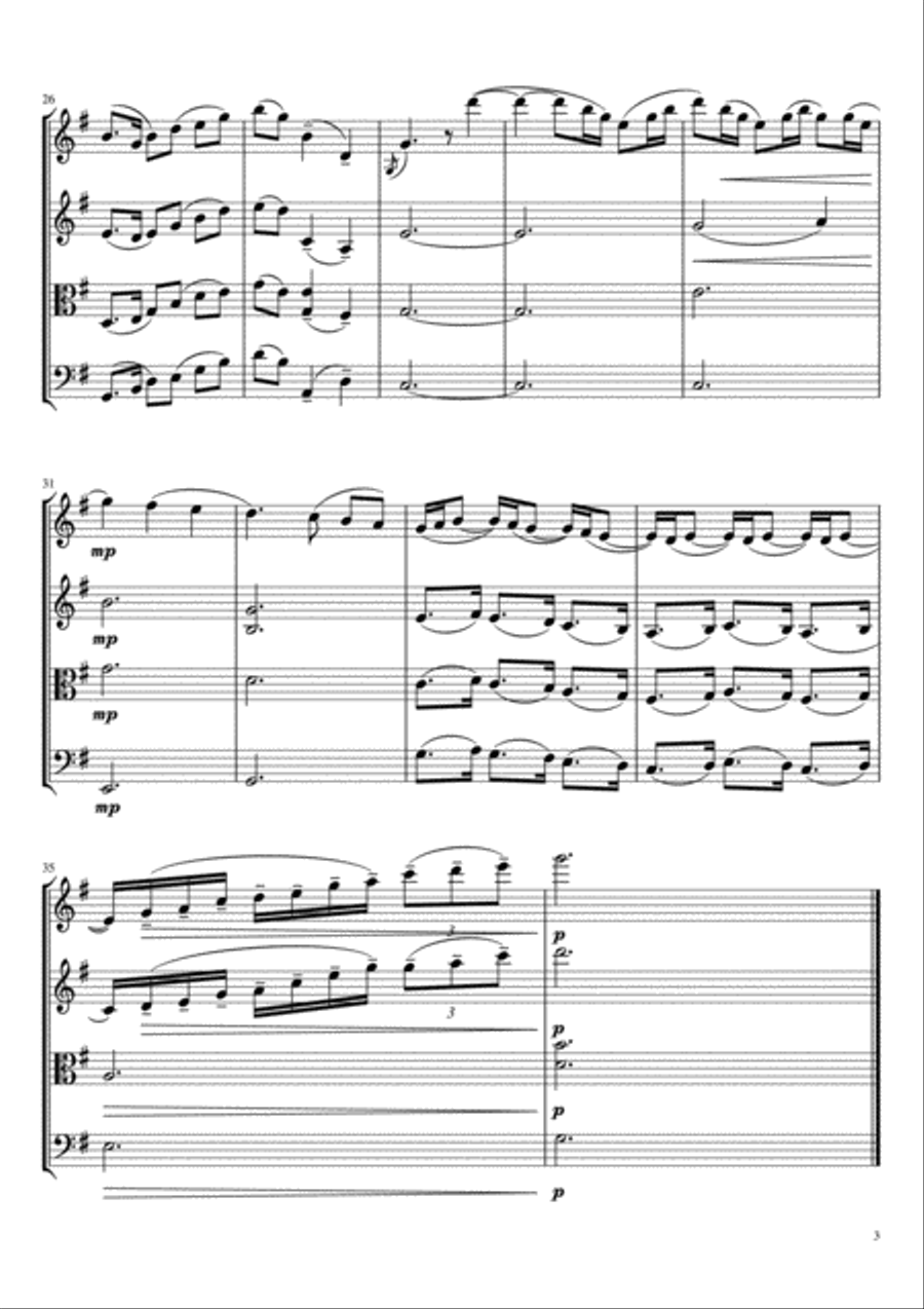 The Girl with Flaxen Hair String Quartet scores gallery preview page 4