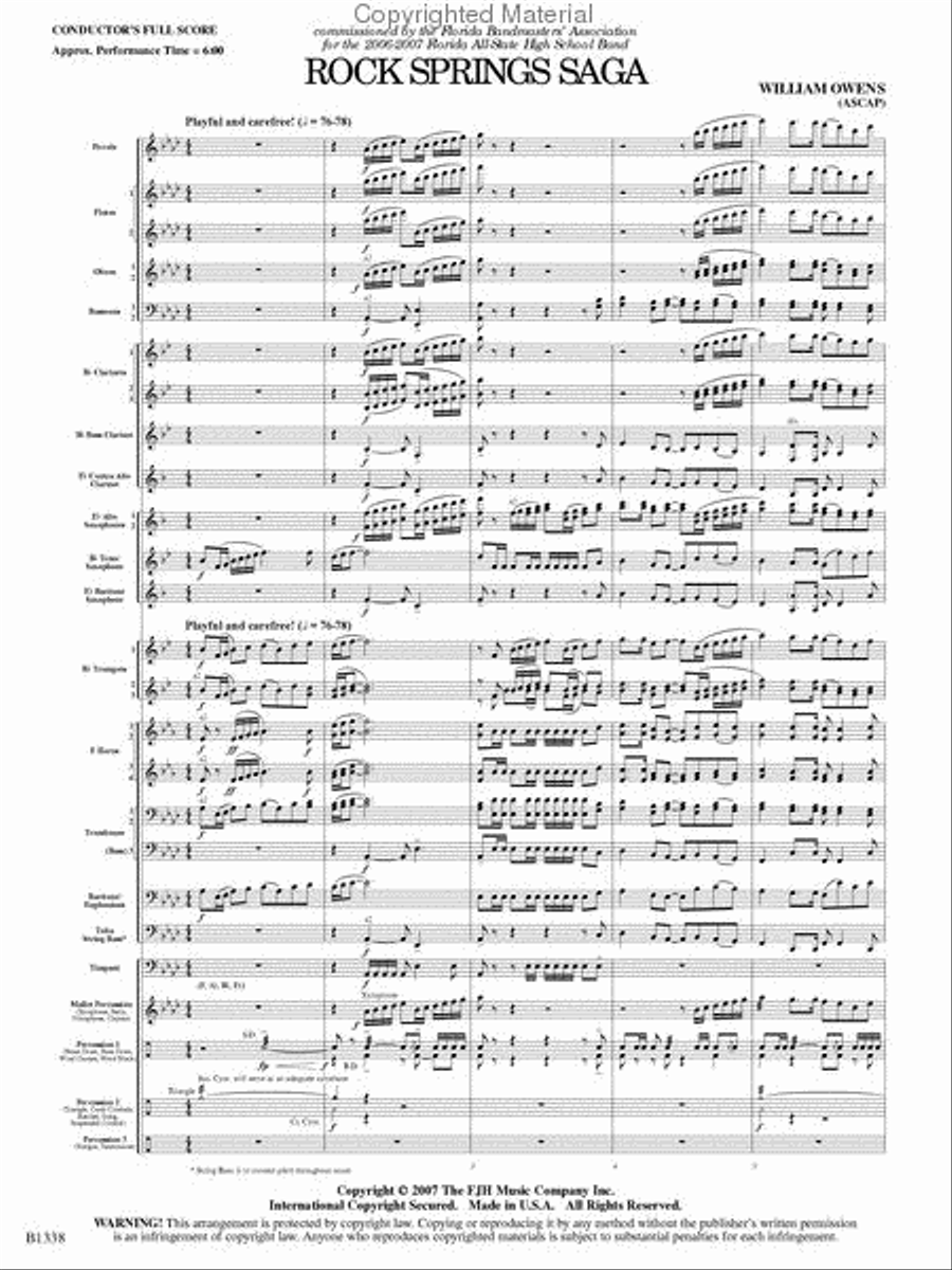 Rock Springs Saga Rock Springs Saga Concert Band scores gallery preview page 2
