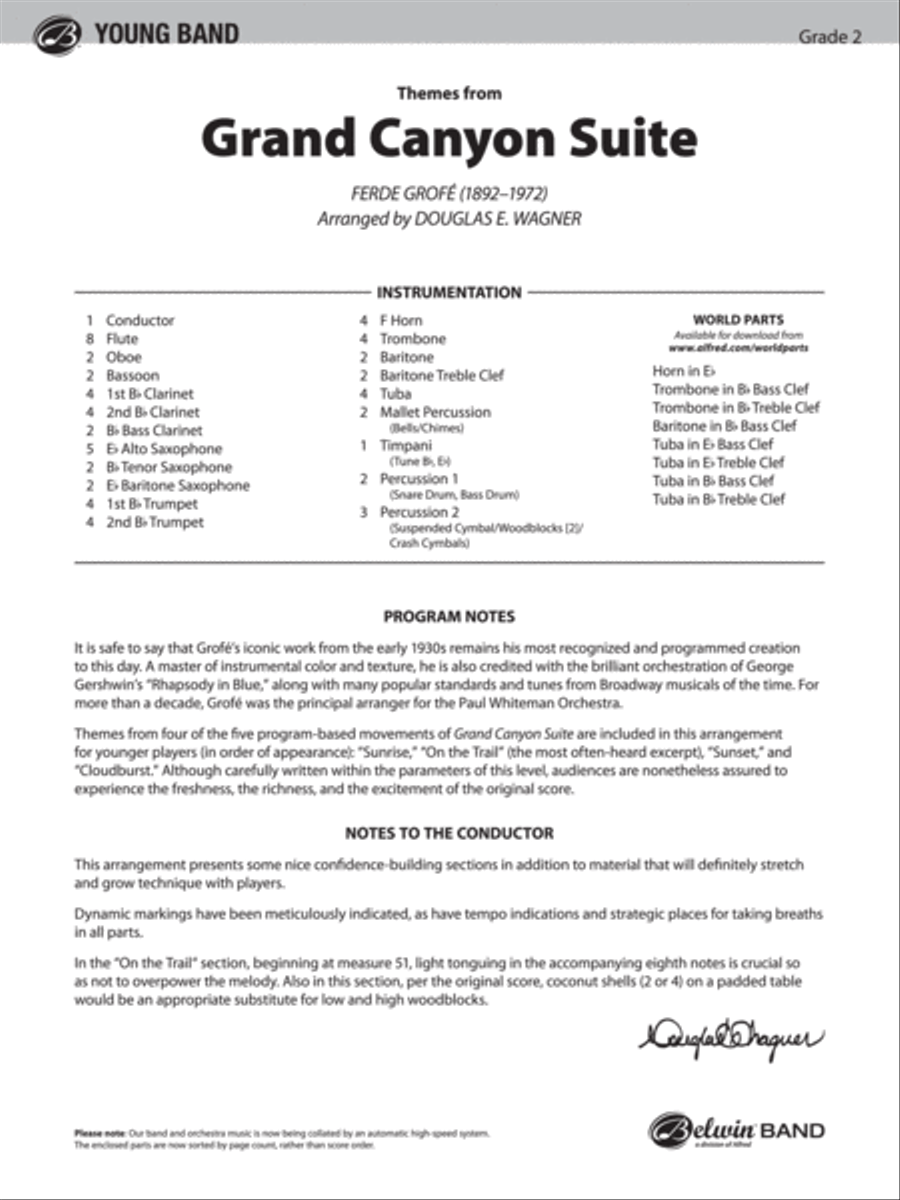 Grand Canyon Suite, Themes from: Score Concert Band scores gallery preview page 1