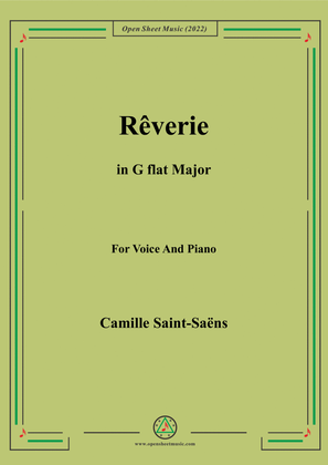 Book cover for Saint-Saëns-Rêverie in G flat Major,for Voice and Piano