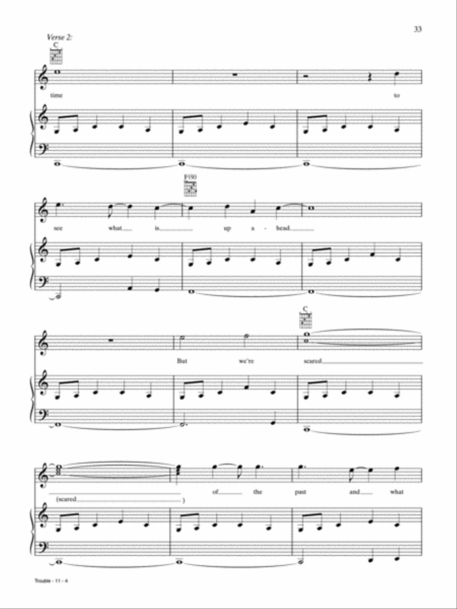 Trouble Piano, Vocal, Guitar scores gallery preview page 4