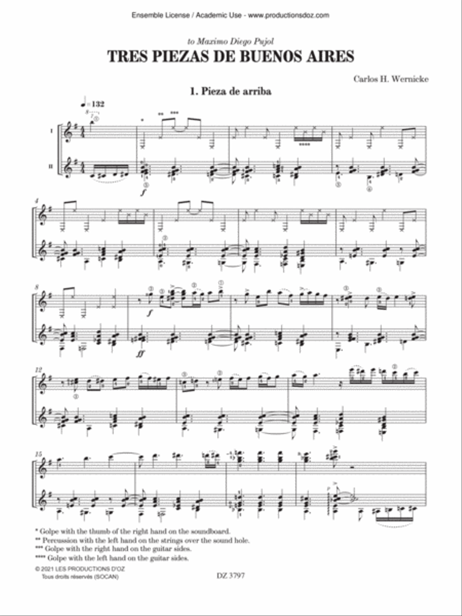 Tres piezas de Buenos Aires Classical Guitar scores gallery preview page 3