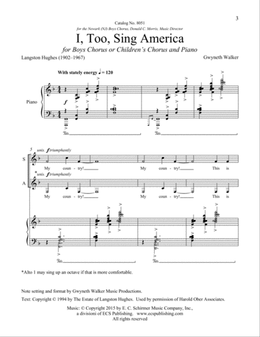 I, Too, Sing America Children's Choir scores gallery preview page 3