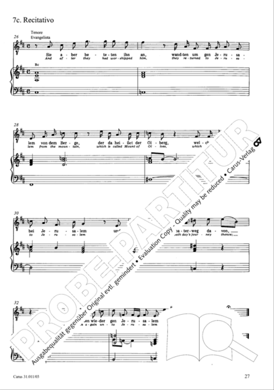 Lobet Gott in seinen Reichen (Himmelfahrtsoratorium) 4-Part scores gallery preview page 28