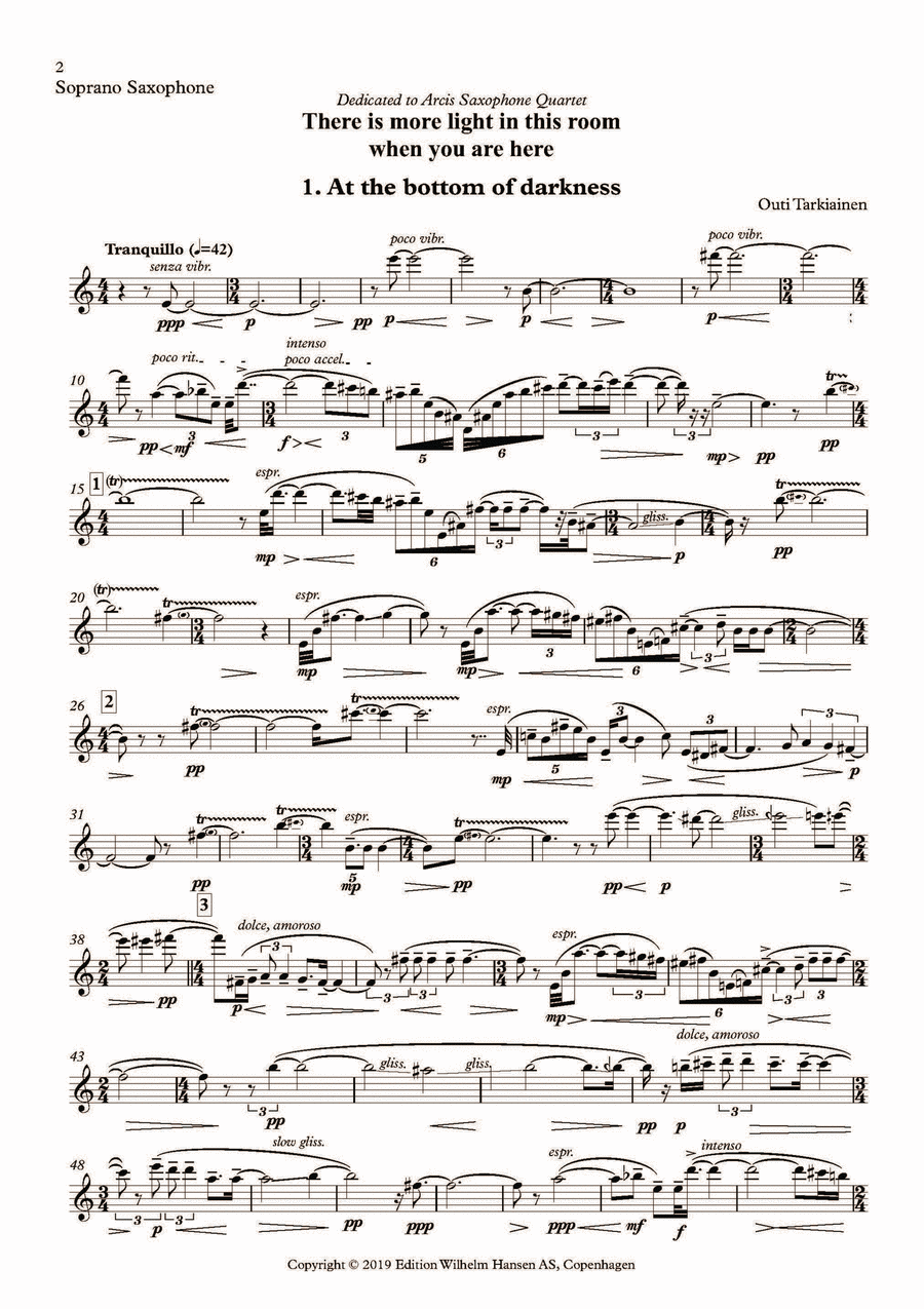 There Is More Light In This Room When You Are Here (Parts) Saxophone scores gallery preview page 1