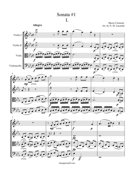 Sonata #1 for String Quartet Movement 1 image number null