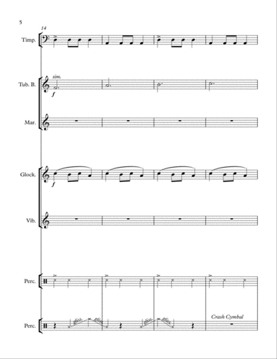 Pops Standards Holiday Concert Series: Ukrainian Bell Carol (For Percussion Ensemble) Percussion Ensemble scores gallery preview page 6