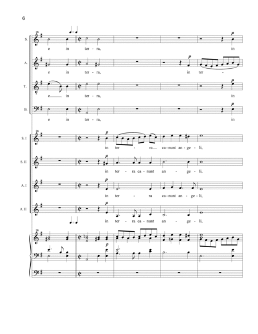Hodie Christus Natus Est (SATB-SSAA double choir) SSAA scores gallery preview page 6