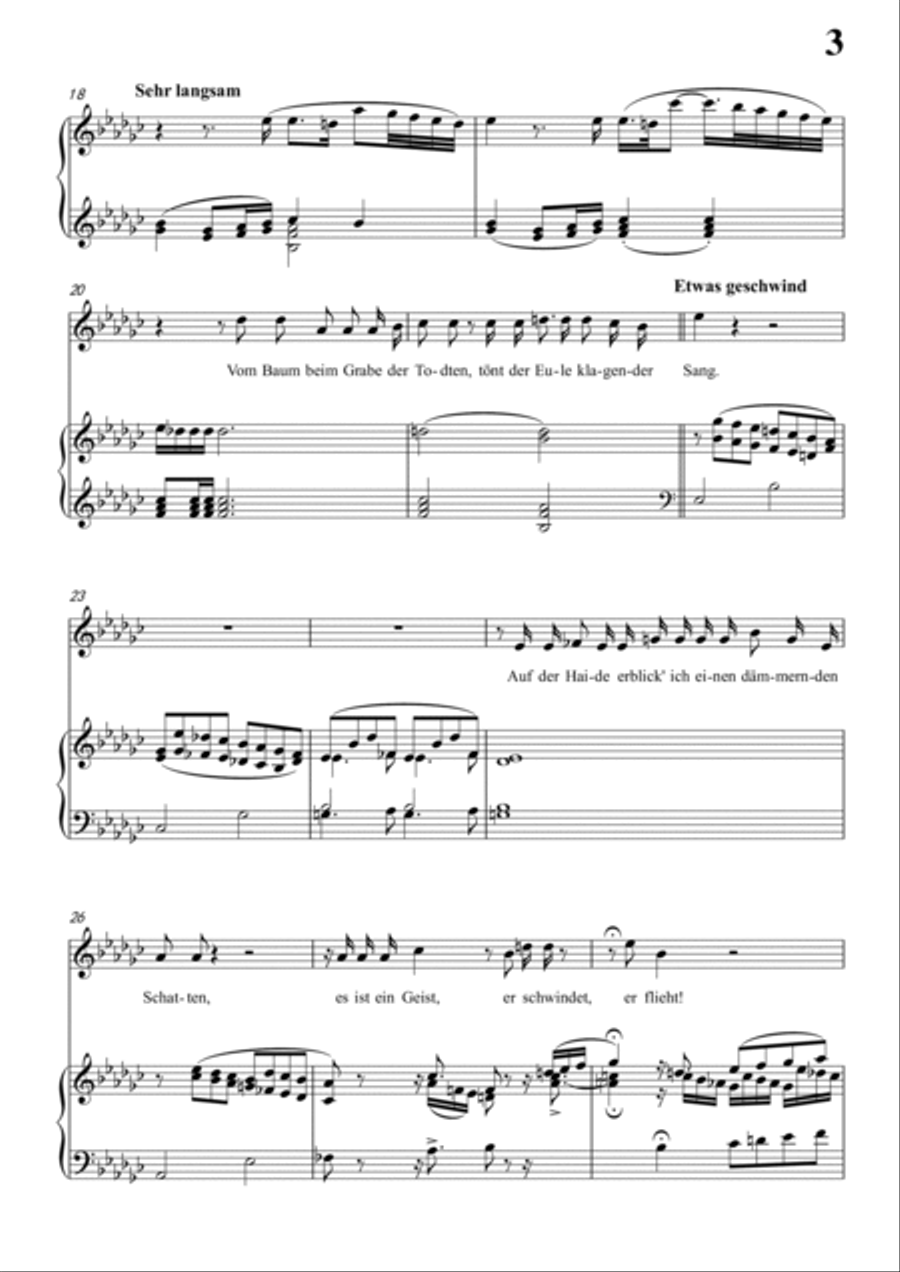 Schubert-Die Nacht in g minor,D.534,for Vocal and Piano Voice scores gallery preview page 4