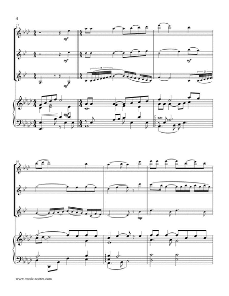 Shenandoah - Flute, Clarinet, Bass Clarinet and Piano Bass Clarinet scores gallery preview page 4