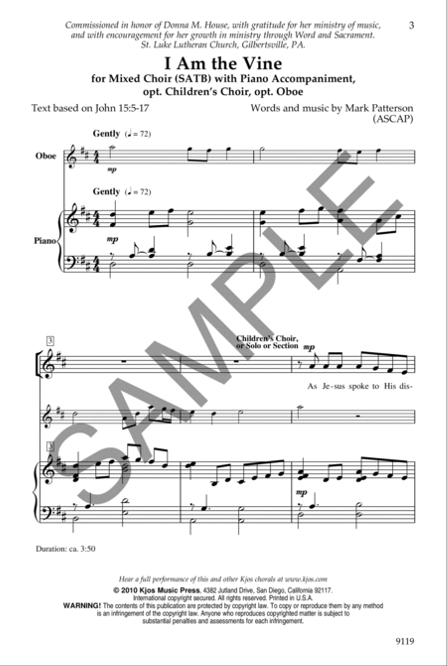 I Am the Vine Choir scores gallery preview page 2