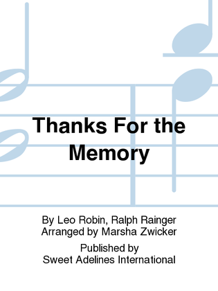 Book cover for Thanks For the Memory