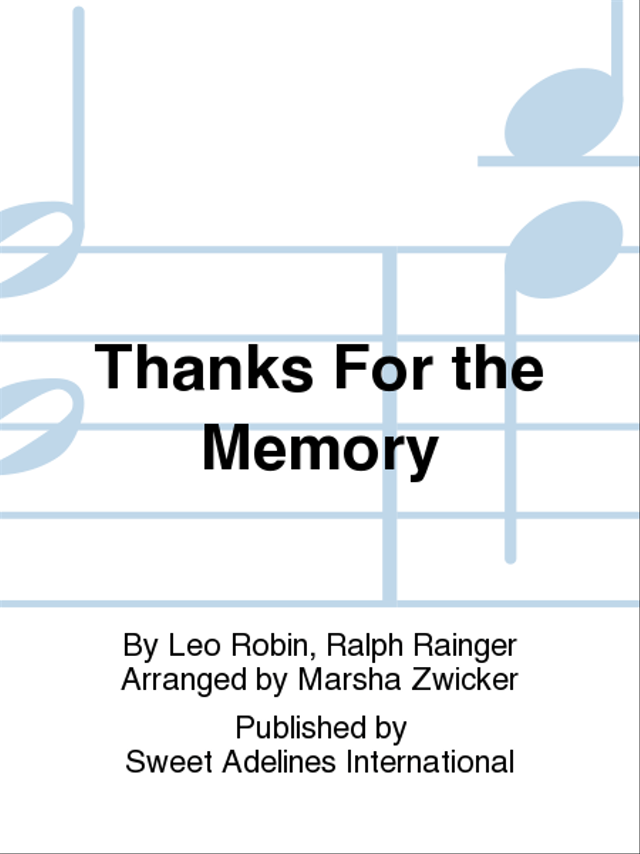 Book cover for Thanks For the Memory