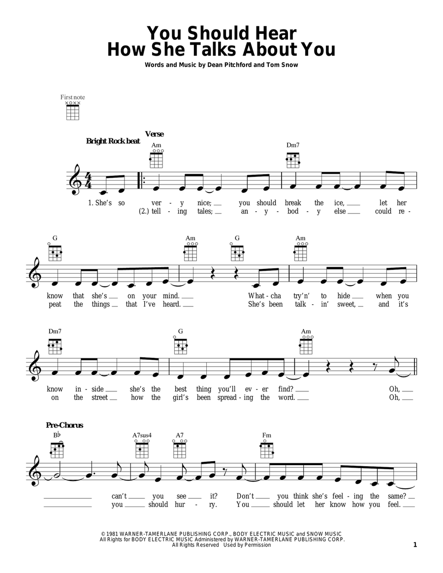 You Should Hear How She Talks About You Ukulele scores gallery preview page 1