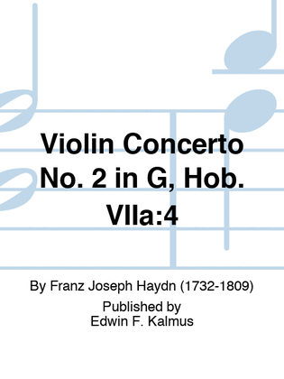 Book cover for Violin Concerto No. 2 in G, Hob. VIIa:4