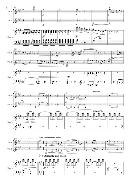 Romantic Violins Vol.2 - 4 Arrangements for 2 Violins Violin Duo Violin Group & Piano