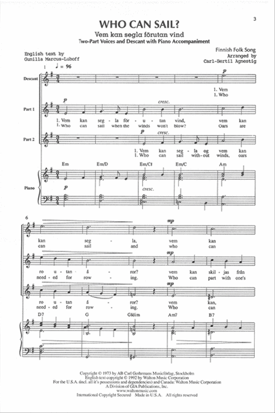 Who Can Sail? 2-Part scores gallery preview page 2