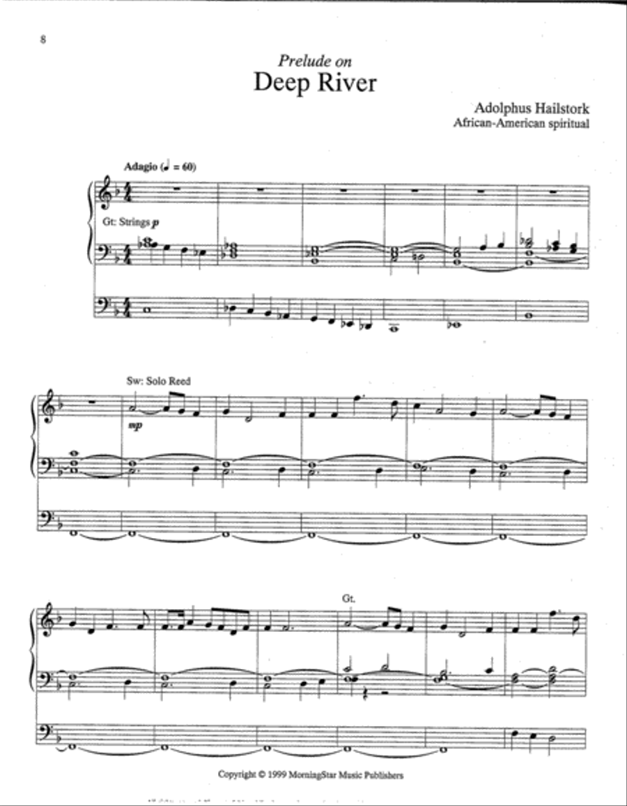 Four Spirituals Organ scores gallery preview page 4