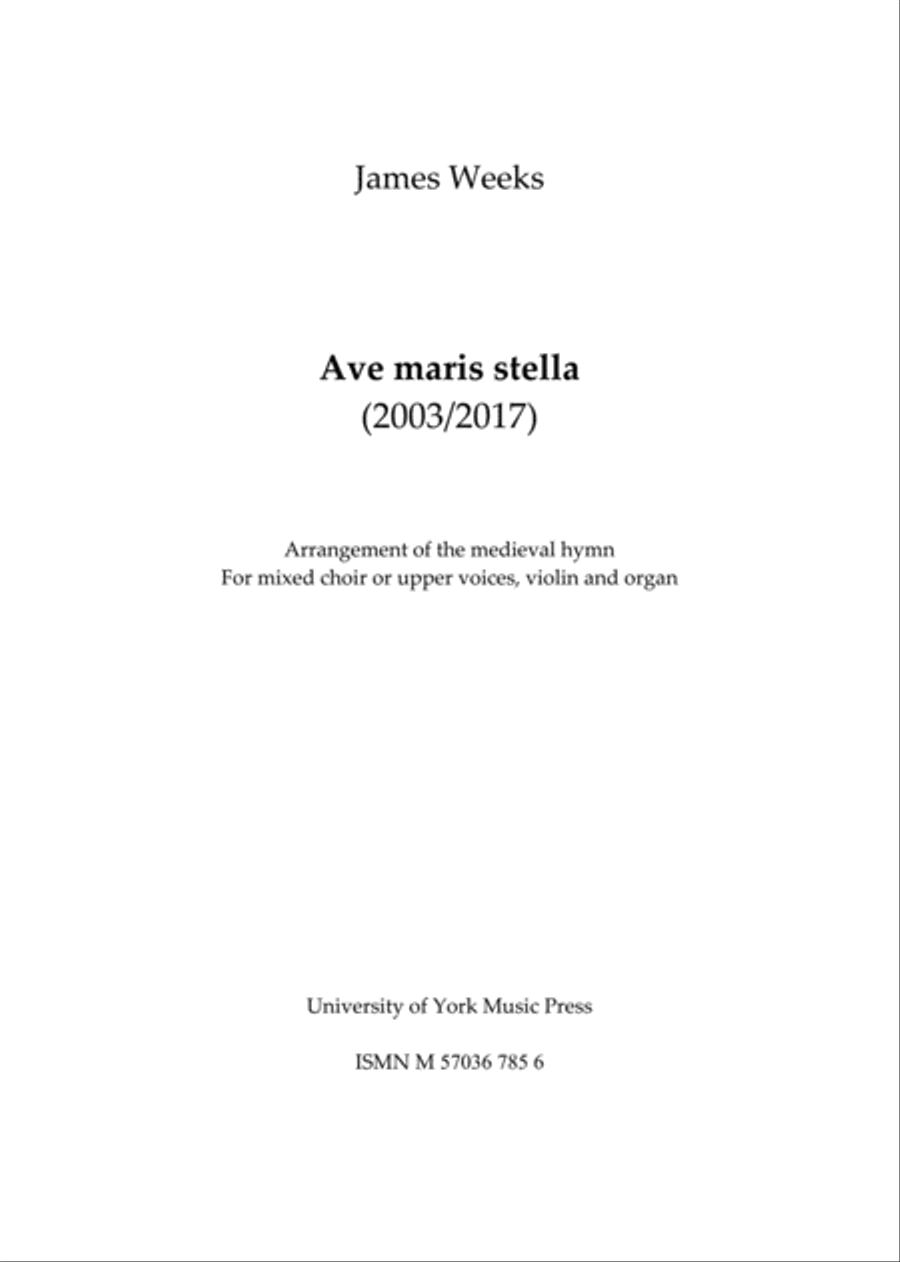 Ave Maris Stella SSA scores gallery preview page 1