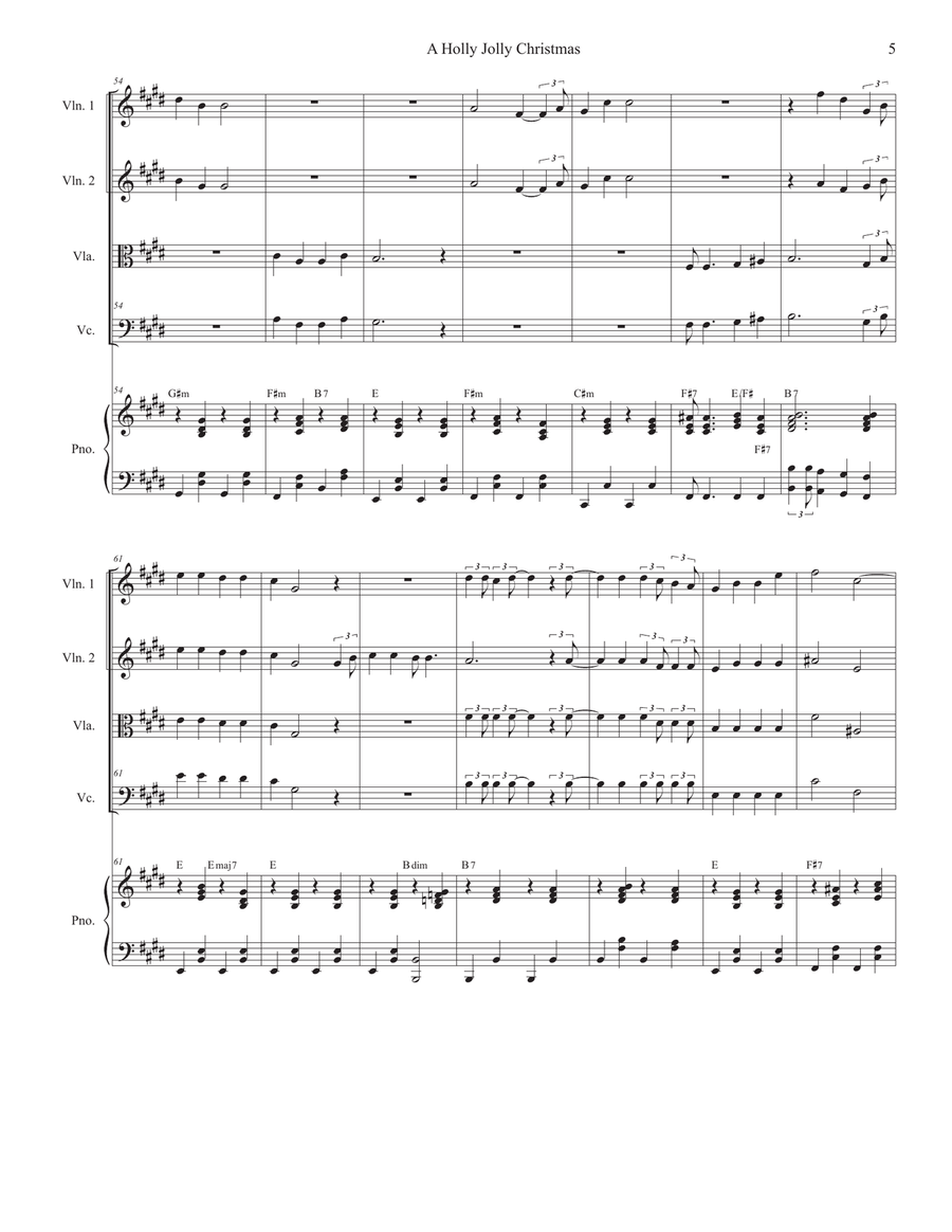 A Holly Jolly Christmas Piano Quintet scores gallery preview page 5