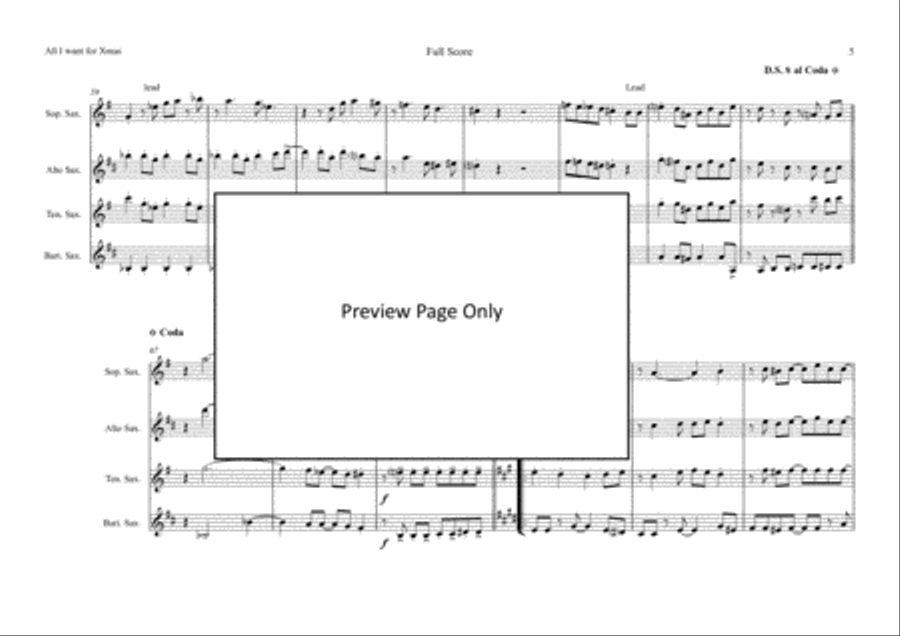 All I Want For Christmas Is You All I Want For Christmas Is You Saxophone Quartet scores gallery preview page 6