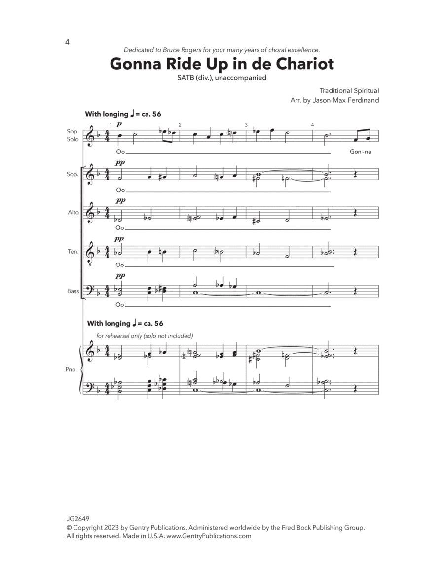 Gonna Ride Up In De Chariot Divisi scores gallery preview page 1