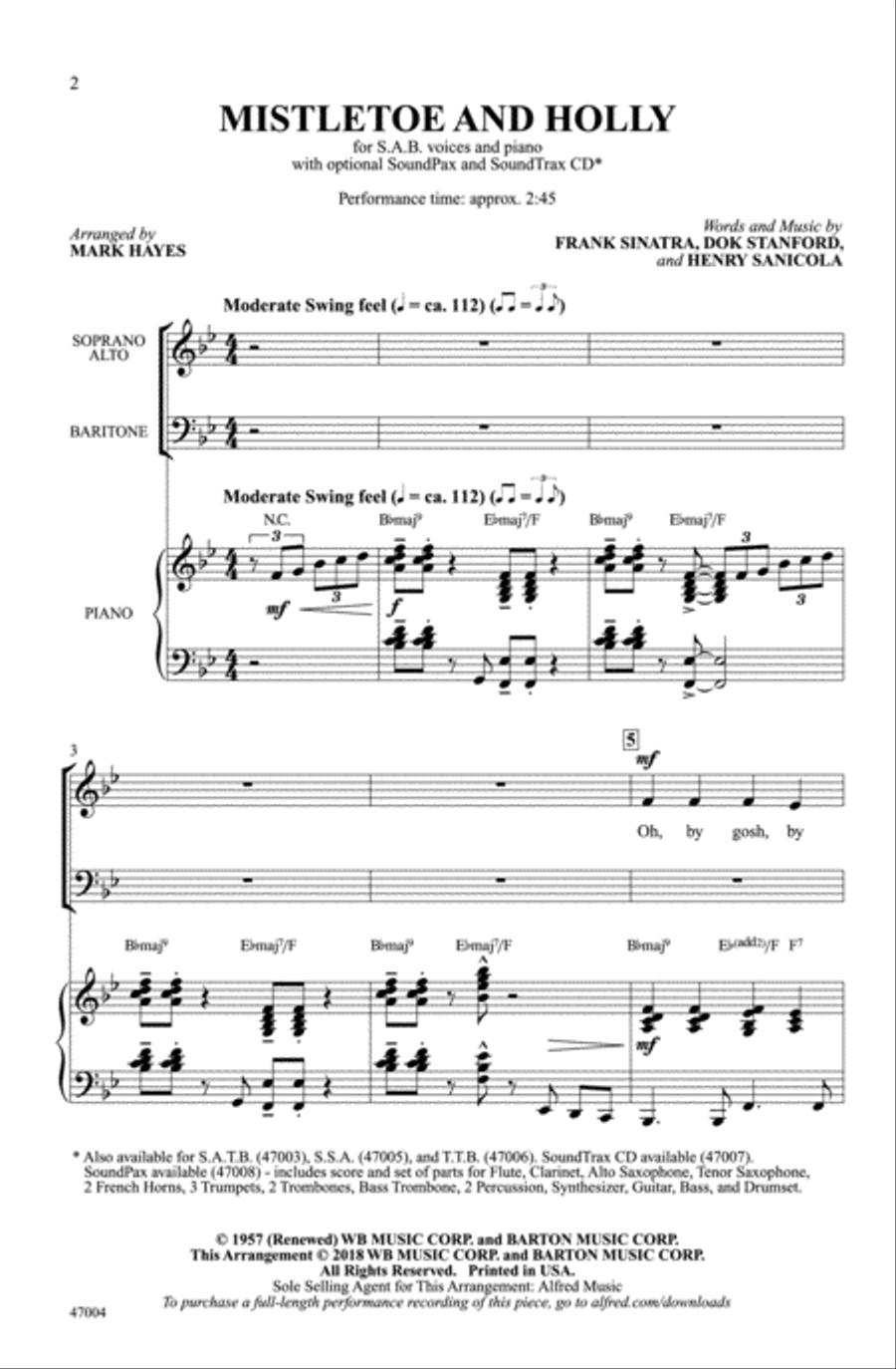 Mistletoe and Holly Choir scores gallery preview page 1