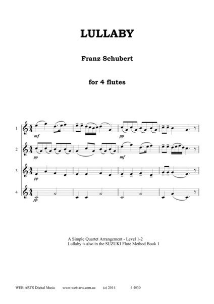 LULLABY for 4 flutes - SCHUBERT